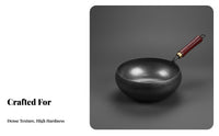 Hand Hammered Wok Uncoated Traditional Chinese Wok Stir-Fry Pan Heat-Resistant Handle Cookware Professional Grade for Chefs