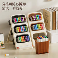 Large Capacity Desk Storage Box Pen Holder with Slanted Insert, Multi-layer Student Organizer