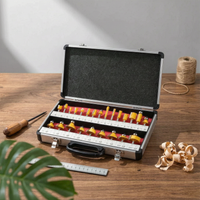 24 Pieces Router Set with Aluminum Case Tool Heavy Duty for Carpenters