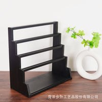 桌面实木卡片收藏架创意木质多层卡片展示架木制球星卡片收纳架