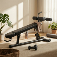 Adjustable Sit up Bench Padded Decline Core Training Bench Metal Frame