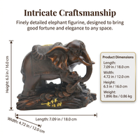 Resin Elephant Figurine, Wealth God Blessing Statue, New Chinese Style Animal Sculpture, Home Decor  - 2-7 units (per unit price)