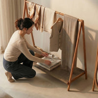 H-Shaped Clothes Rack with Base Freestanding Foldable Garment Rack Openfurniture Design for Students, Renters, Bedroom