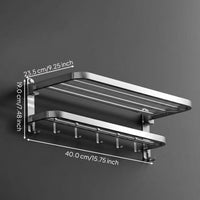 Stainless Steel No-Drill Wall Towel Rack, Removable Bar Set