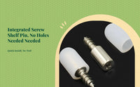 automatic threading Screw Shelf Support Pegs, Integrated Metal Cabinet Holder, Non-slip, Closet, Shelving Unit, Kitchen
