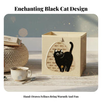 Foldable Cat Print Storage Cube Collapsible Design Cat Print Storage Basket