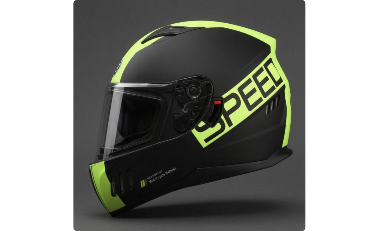 Ready Full Face Helmet | Comfortable, Helmet with Double Lens, for Motorcycle Riding