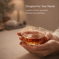 Gold Rimmed Dou Li Glass Tea Cup, Hand Fired