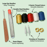 Sewing Supplies and Kit for Adults for Mending Clothes, 36-Piece for Kids Ages 8-12 with Large Eye Steel