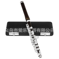 跨境红木短笛皮盒标准C调短笛镀银按键短笛儿童学生成人高音短笛