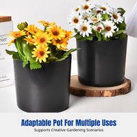 Black Flower Pot, sturdy Nursery Pot, Home Garden Planter, minimalist design