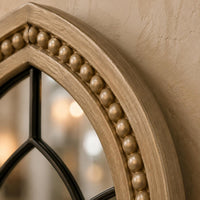 Windowpane Arch Mirror Beaded Trim Arched Window Mirror Decorative