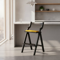 Folding Bar Chair Comfortable Stool with Backrest Portable for Kitchen