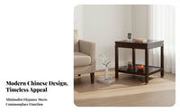 Dual-Level Square Table Minimalist Design 2-Tier Square Table Multi-Functional Sturdy and Long-Lasting for Interior Decorators