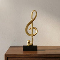 Music Note Figurine Black Base Tabletop Figurine Abstract for Room