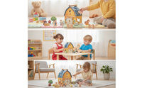 Pretend Play Farm Shape Sorter Playset Fine-Motor Barn Shape Sorter Educational Barn Toy with Animal Figures Learning for Toddlers, Preschoolers, Playroom, Daycare