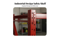Electrostatic Spray Finish Fire Equipment Storage Rack High Load Capacity Fire Station Gear Rack Easy Assembly Heavy Duty Metal Shelf Modular Design for Business Owners, Warehouse Workers, Workshop, Garage, Basement, Office
