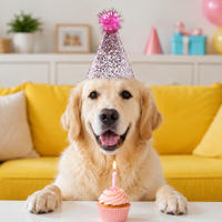 Lightweight Cone Birthday Hat, Paper Party Hats with Elastic for Kids & Adults, Fun Celebration for Dogs and Cats, Bright Coloured Party Supplies