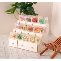 Miniature Fruit Cabinet Display Stand with Drawers for 1:12 Dollhouse