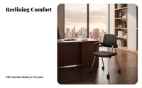 Wheeled Armchair with Perforated Spine Support Breathable Spine Supportrest Wheeled Task Chair Padded Seat High Load Capacity