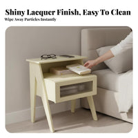 Bedside Storage Table Modern Design Nightstand sturdy Wood Legs for residents