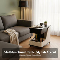 Adjustable Height C-Table Hidden Storage Adjustable C-Frame Desk for Living Room