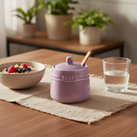 Ceramic Seasoning Jar with Spoon Modern Design Ceramic Condiment Set Space