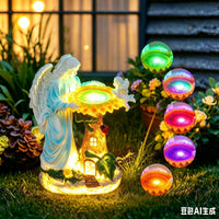 Solar Garden Resin Sculpture Decoration