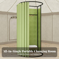 Easy Assembly Portable Fitting Room Sturdy Frame Foldable Changing Stall Blackout Curtain Folding Dressing Cubicle Large Space for Market Vendors, Event Organizers, Temporary Shops, Clothing Shop S, Outdoor Events, Fashion Event