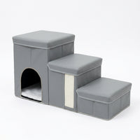 Dog Steps for Bed and Sofa with Foldable Design for Small Waterproof Pet Stairs with Storage for Bedroom and Living Room