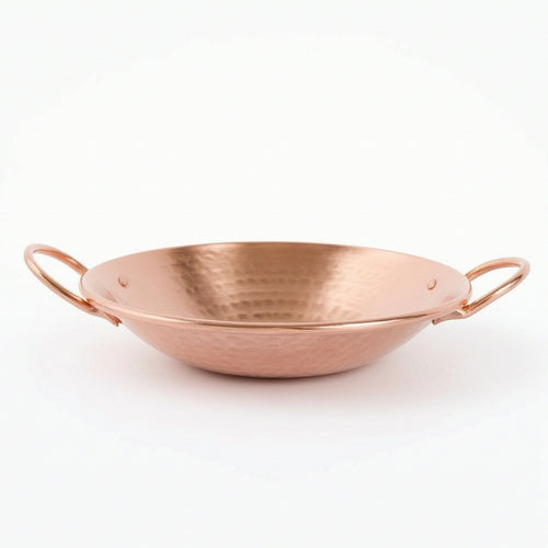 Copper Dry Pot Shallow Cookware Handmade for Home Cooks