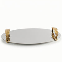 Mirrored Tray Stainless Steel Tray Mirror Polished Metal Platter for Home Stylists