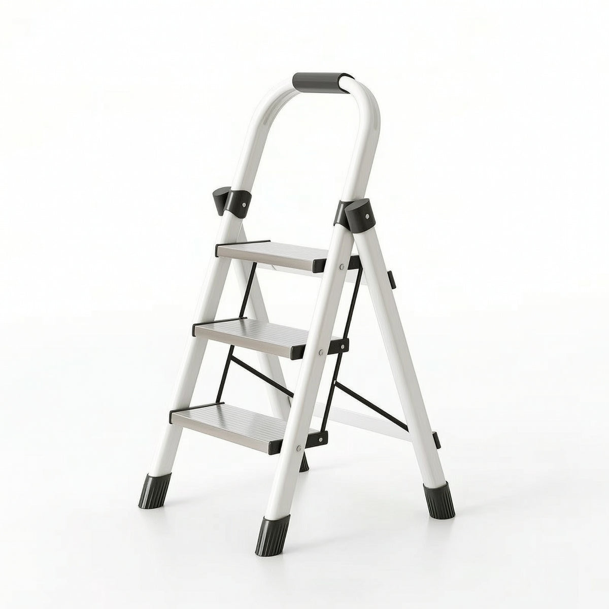 3 Step Ladder Foldable Folding Step Ladder Lightweight for Seniors