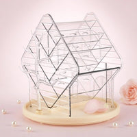 Rotating Cosmetic Organizer Clear Makeup Organizer with Rotating Base Compact Storage Shelf for Dressing Table