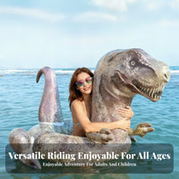Printed Textured Pattern Dinosaur Swim Circle Raised Tail Inflatable Dinosaur Floating Seat