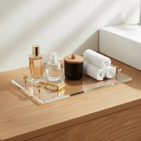 Vanity Tray with Handles Rectangular Acrylic Tray with Handles Sturdy for Entryway
