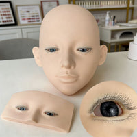 Eyelash Extension Practice Head with Liftable Eyelids for Training