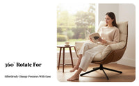 Rotating Armchair with Ottoman Luxurious and Design Chair and Ottoman Set Ergonomic Design Highspine Supportiveing for Bedroom
