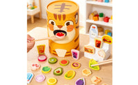 Chopstick Training Playful Hues Recognition Wooden Feeding Toy Materials Tiger Feeding Game for Young Children, Preschool