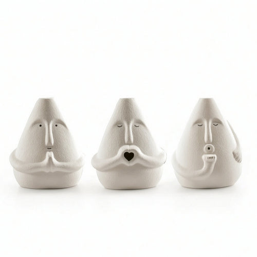 3 Pieces Resin Figurines Sculptural Statues Modern for Entryway