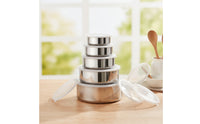 5 Pieces Nesting Food Containers with Lids Nested for Leftovers