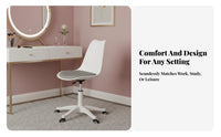 Armless Caster Chair Height Adjustable Swivel Seat Ergonomic Design for Students
