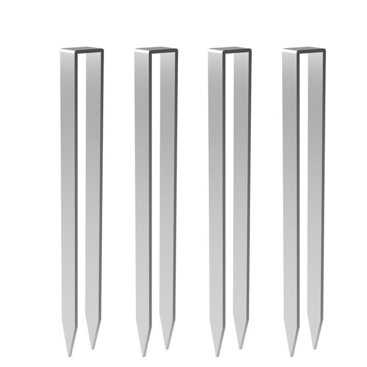 4 Pieces C Shaped Ground Anchor Pointed Metal Ground Peg Rust Resistant Yard Stakes for Gardeners