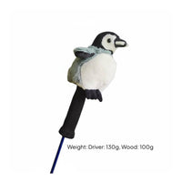 Soft Golf Cover with Knit Sleeve Sheltering Penguin Golf Club Cover Novelty Penguin Headcover for Golfers