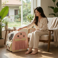 Cat Backpack Carrier with Bubble Window Transparent Cat Backpack with Window Breathable Ventilated for Cats, Outdoor, Hiking