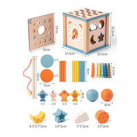 Wooden Activity Cube with Shape Sorter Early Learning Educational Activity Center   Educational   for Nursery