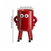 Double Trash Bin Easy to Clean Lidded Waste Bin 360 Degree Swivel Wheels