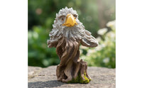 Wood-Grain Owl Ornament Details Decorative Resin Owl Figurine for Display