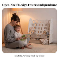 Rolling Book trolley Cute adorable animal Design kids' book shelf Lockable Casters for Classroom