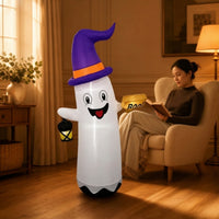 Inflatable Halloween Ghost Inflatable Quick and Easy Setup Inflatable Ghost Spooky Outdoor Decoration Smiling for Homeowners, Families, Yard, Lawn, Porch